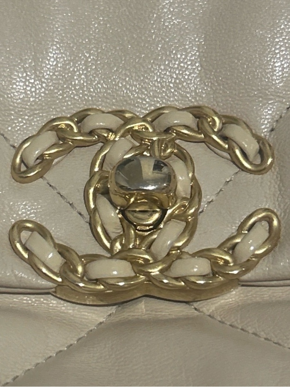 CHANEL Chanel 19 Small Medium 2Way Shoulder Crossbody Bag Lambskin Leather Beige - Picture 9 of 15